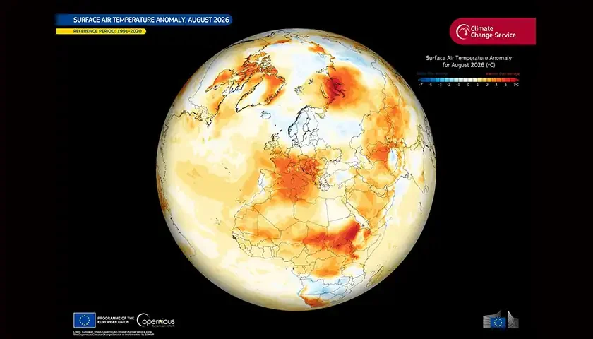 avgust globalna temperatura