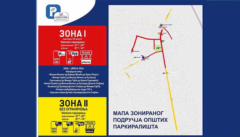 naplata parkiranja u velikoj plani sistemom e-scan
