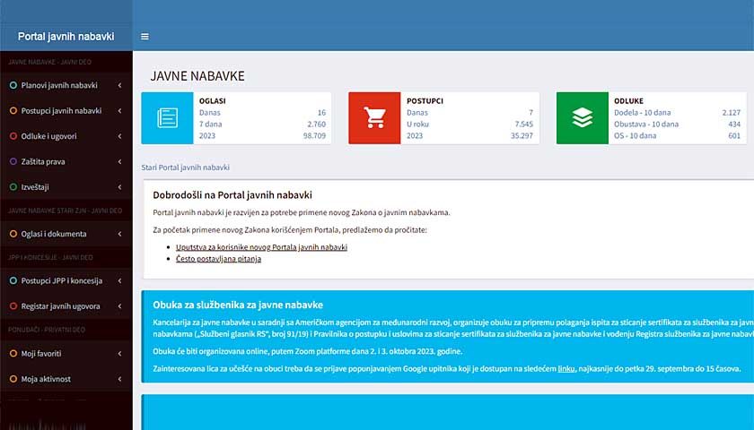 portal javnih nabavki