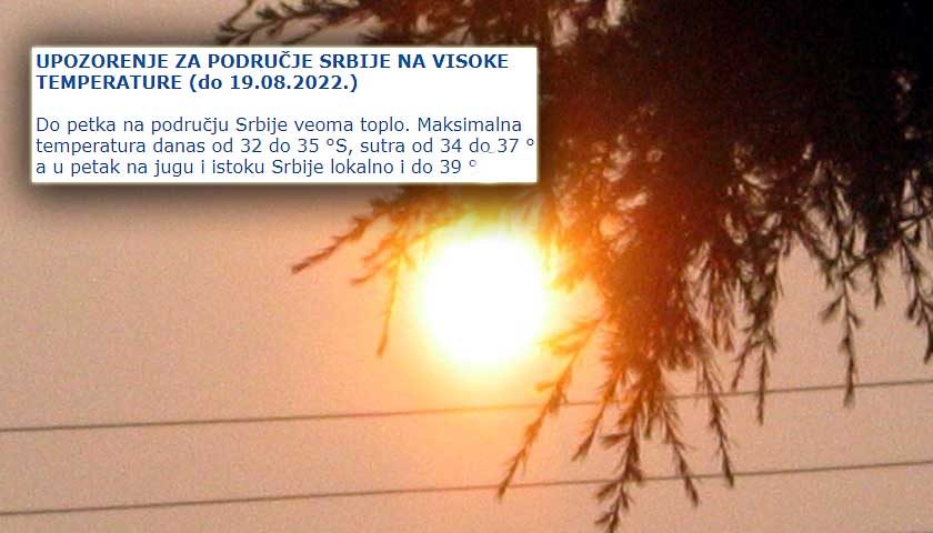 upozorenje na visoke temperature