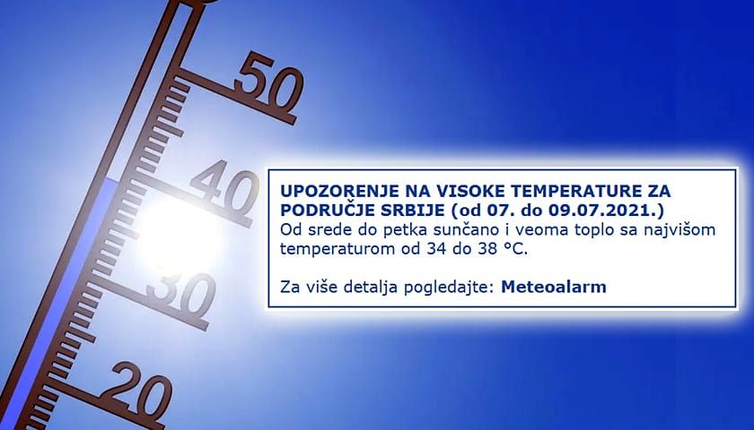 upozorenje na visoke temperature